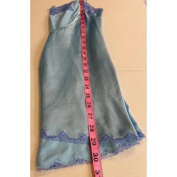 Vtg Y2K Victorias Secret Satin Lace Mini Slip Dress Size S Coquette Fairy Dainty - Picture 4 of 13